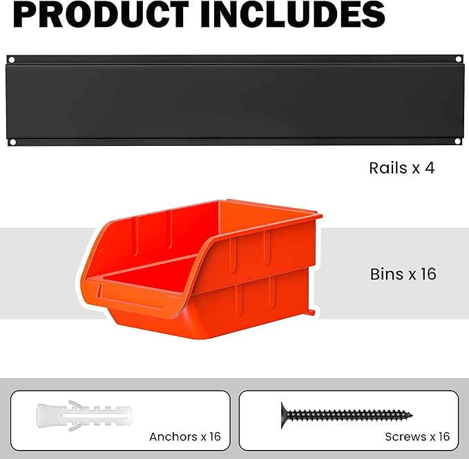 Ultrawall Wall Mounted Storage Bins, Plastic Hanging Storage Organizer Bins - Image 3
