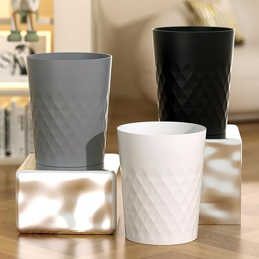 2 Pack Small Trash Can 1.8 Gallon Bathroom Garbage Can Waste Basket Recycling - Image 2