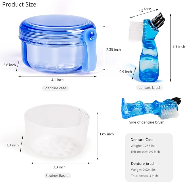 Leak Proof Portable Denture Bath Case Denture Cleaning Cup, False Teeth Holder - Image 3
