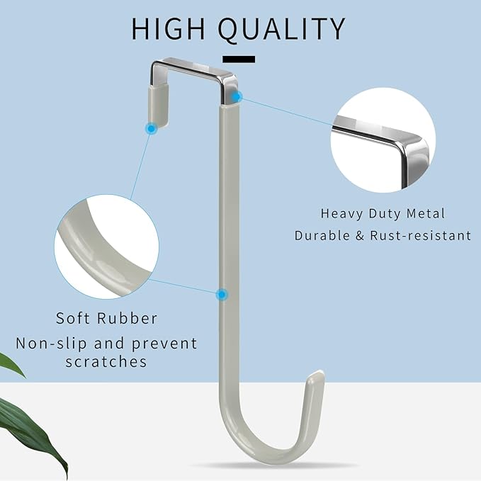 FYY Over The Door Hooks, 4 Pack Upgraded Long Door Hangers Hooks - Image 3