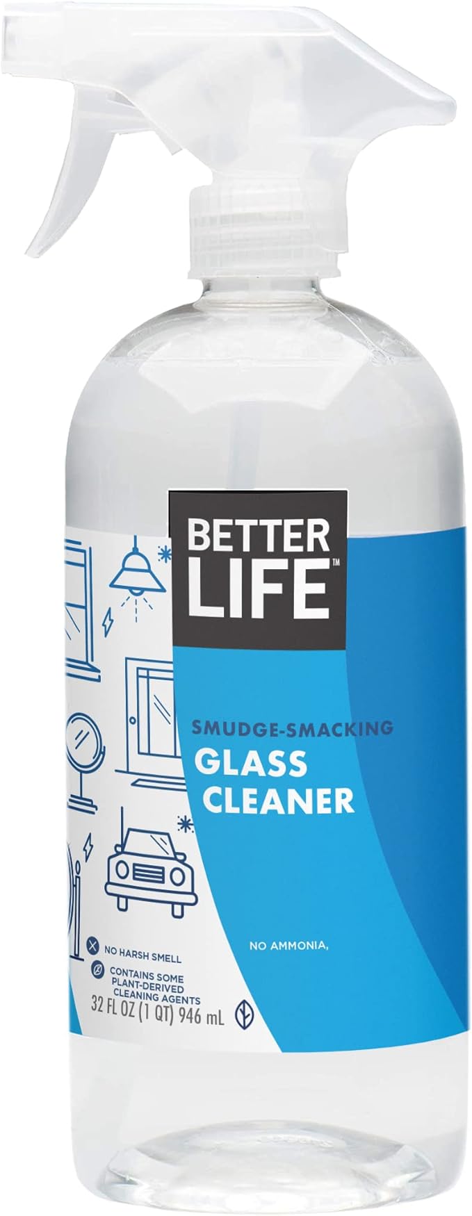Better Life Glass Cleaner, Streak-free Window Cleaner, Surface Cleaning Spray by BetterLife
