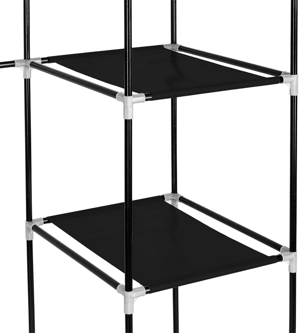 Portable Clothes Closet Wardrobe Storage Organizer with Shelves and Cover for...