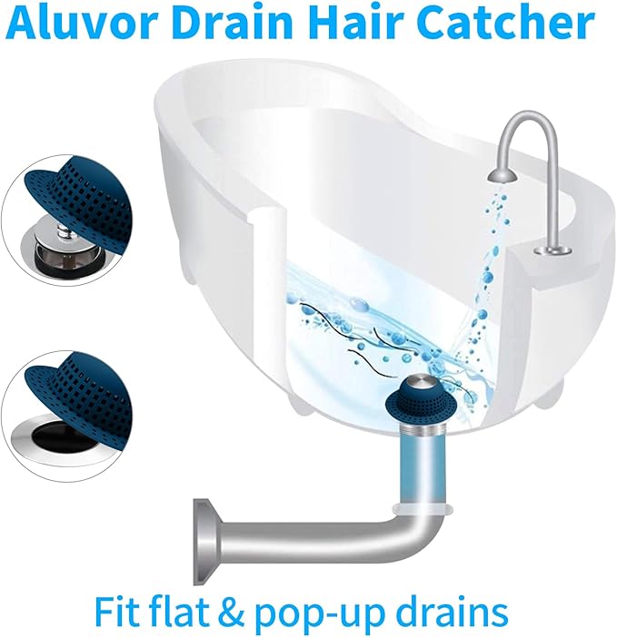 Shower Drain Hair Catcher, Bathtub Drain Cover Foldable Silicone Shower & Tub - Image 3