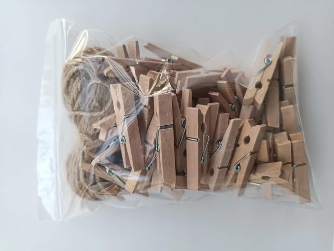 50pcs Small Wood Clothes Pins Pegs Strong Hangers Picture Display Art Craft - Image 6