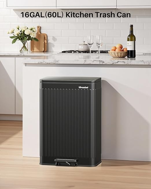 Lovewind 60 Liter/ 16 Gallon Stainless Steel Trash Can - Image 3