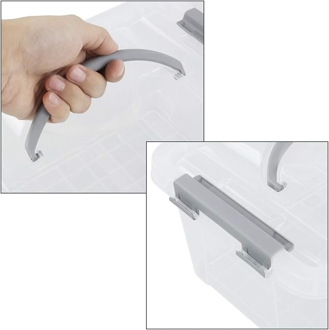 6-Pack 6 L Plastic Storage Containers Latch Storage Box - Image 5