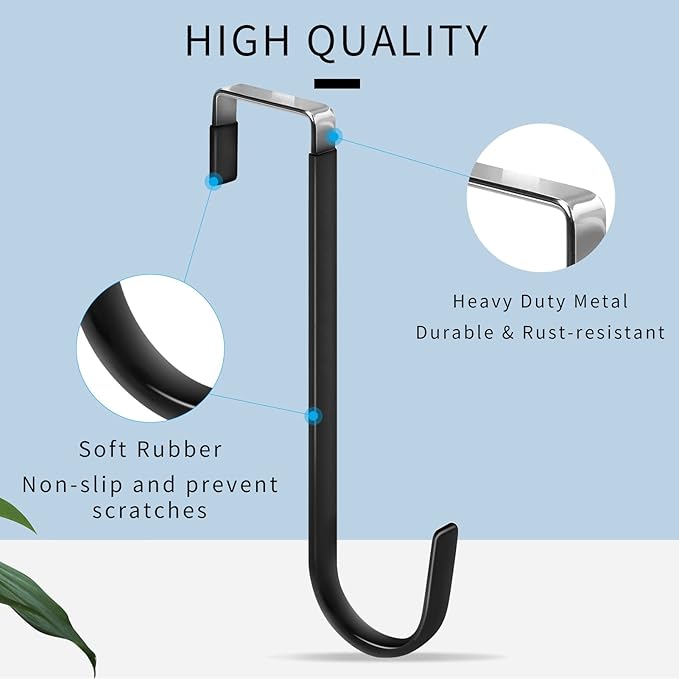 FYY Over The Door Hooks, 6 Pack Upgraded Long Door Hangers Hooks - Image 3