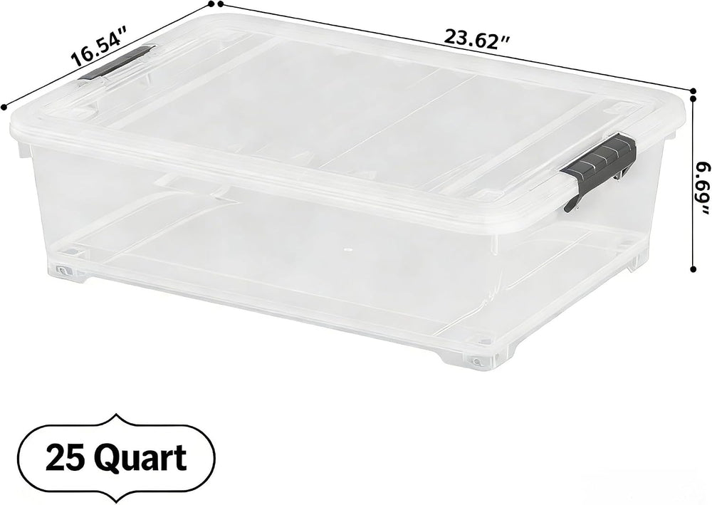 4-Pack Wheeled Underbed Storage Bin with Lid, 30L