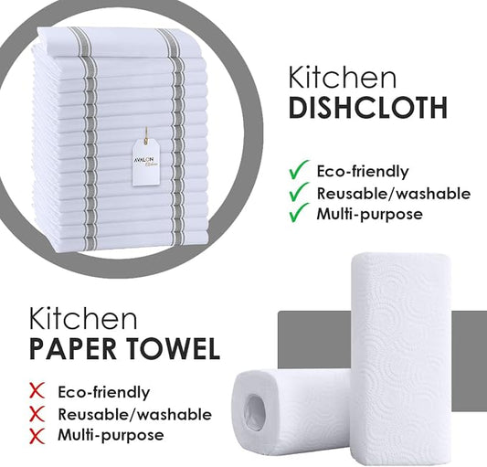 Dish Towels Set Size 15x25 Inch, 100% Cotton Soft & Absorbent Linen Kitchen - Image 2