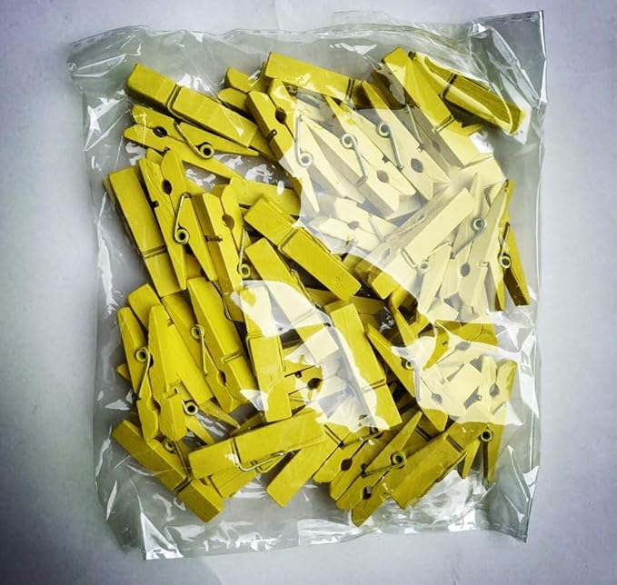 DurReus Sturdy Clothes Pegs Clamps DIY Craft Mini Colored Wood Clothespins Clip - Image 2