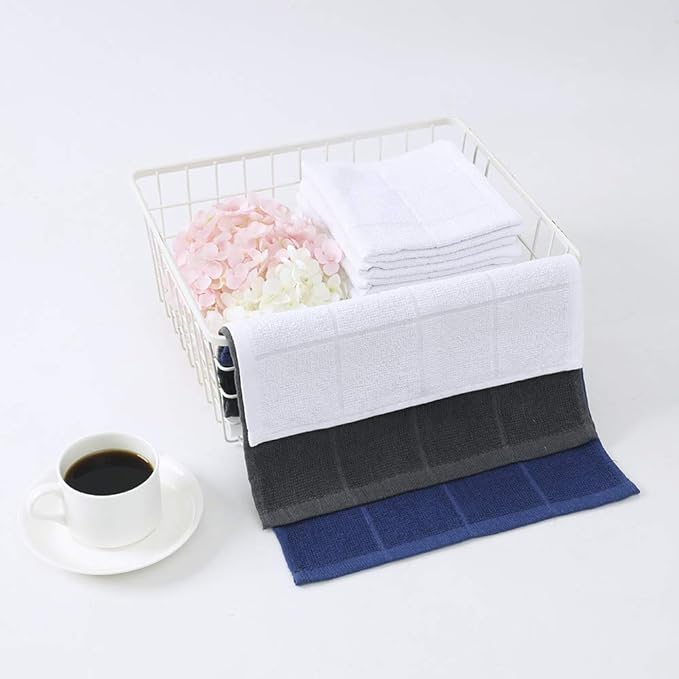 Glynniss Blue Dish Cloths Kitchen Highly Absorbent Navy Dish Rags 100% Cotton - Image 5