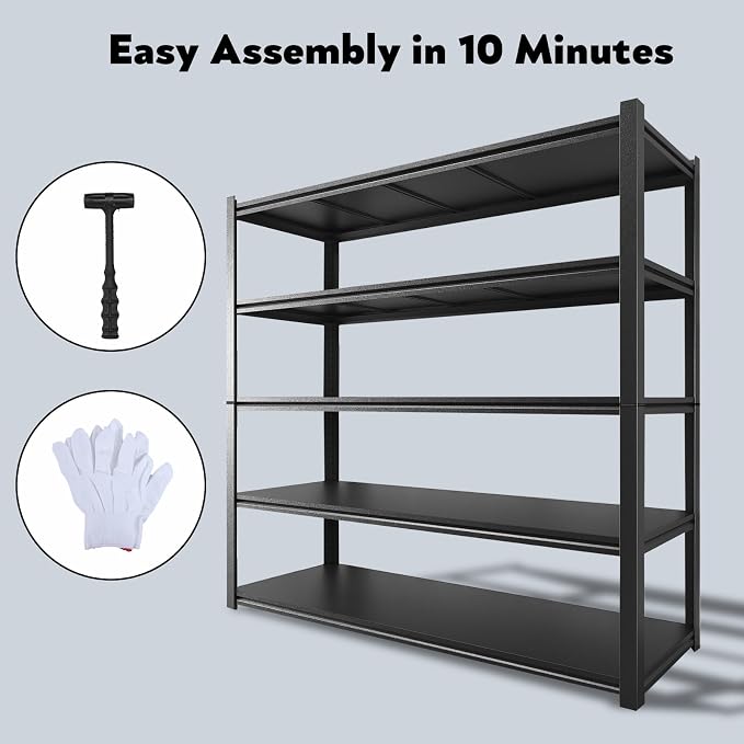 48.2" W Garage Shelving 3000LBS Storage Shelves Heavy Duty Garage Storage - Image 7