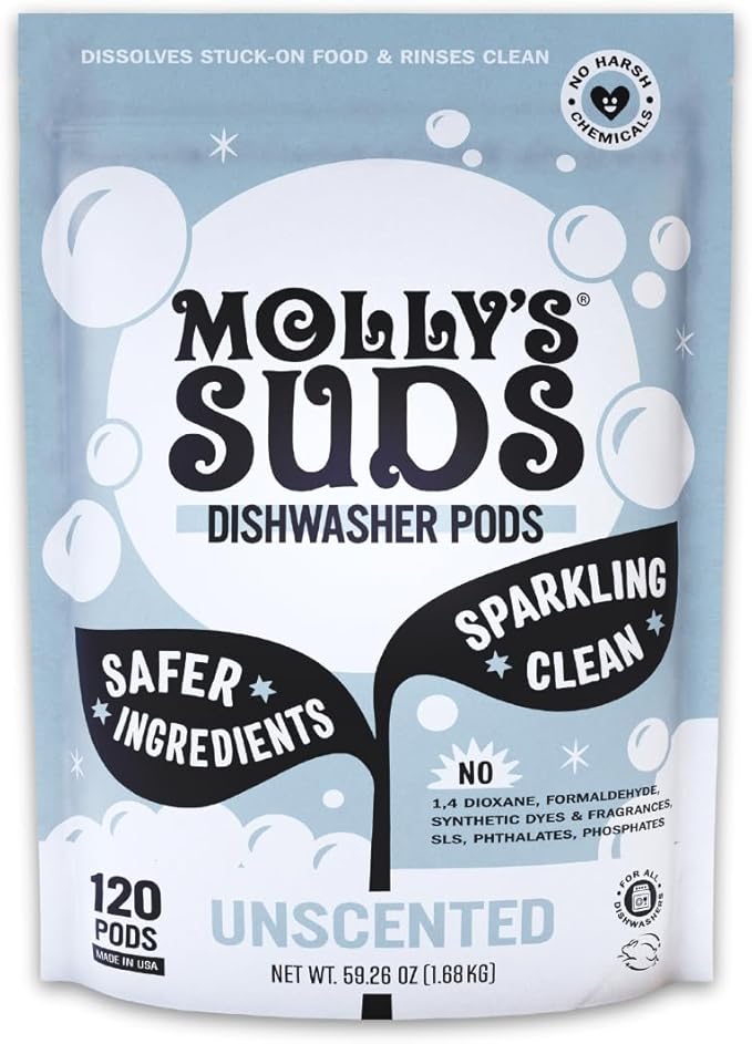 Molly's Suds Dishwasher Pods | Clean Dishwasher Detergent, Cuts Grease & Rinses by MollysSuds