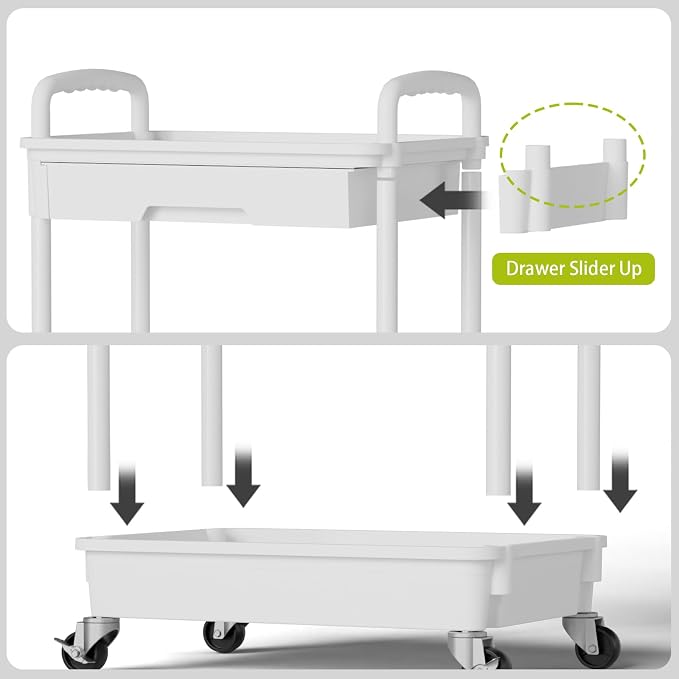 5 Tier Rolling Cart Organizer, Bathroom Cart Organizers - Image 5