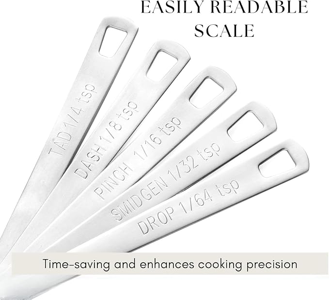 2 Pack Teaspoon Measuring Spoons, 1/4 tsp, 1/8 tsp, 1/16 tsp, 1/32 tsp - Image 4