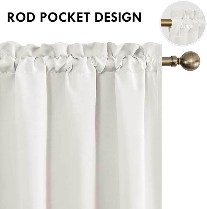 DWCN Short Ivory Blackout Curtains - Image 4