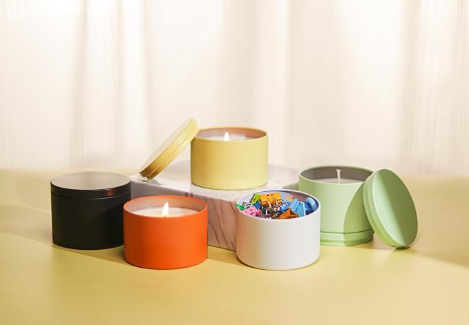 Aroparc Candle Tins 8oz with Lids, 24 Pack Seamless Candle Containers - Image 6