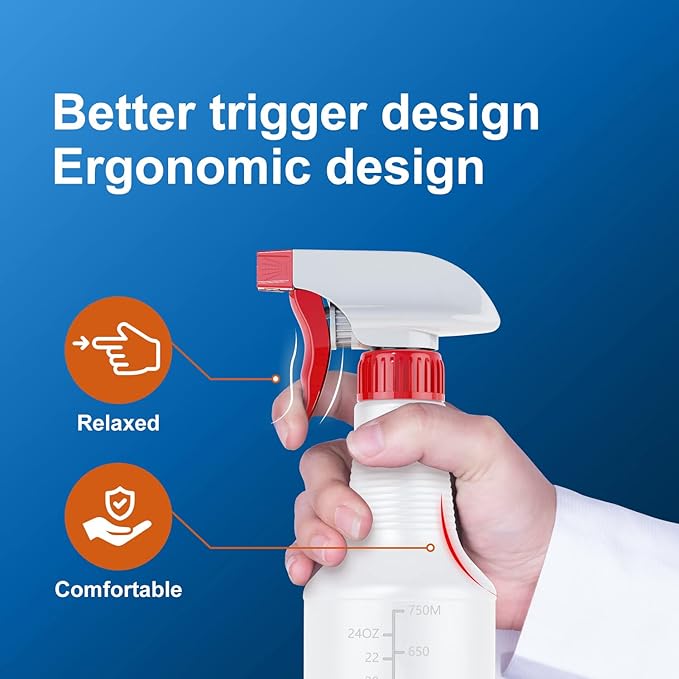 Veco Spray Bottle with Measurements and Adjustable Nozzle, HDPE Plastic Spray - Image 7