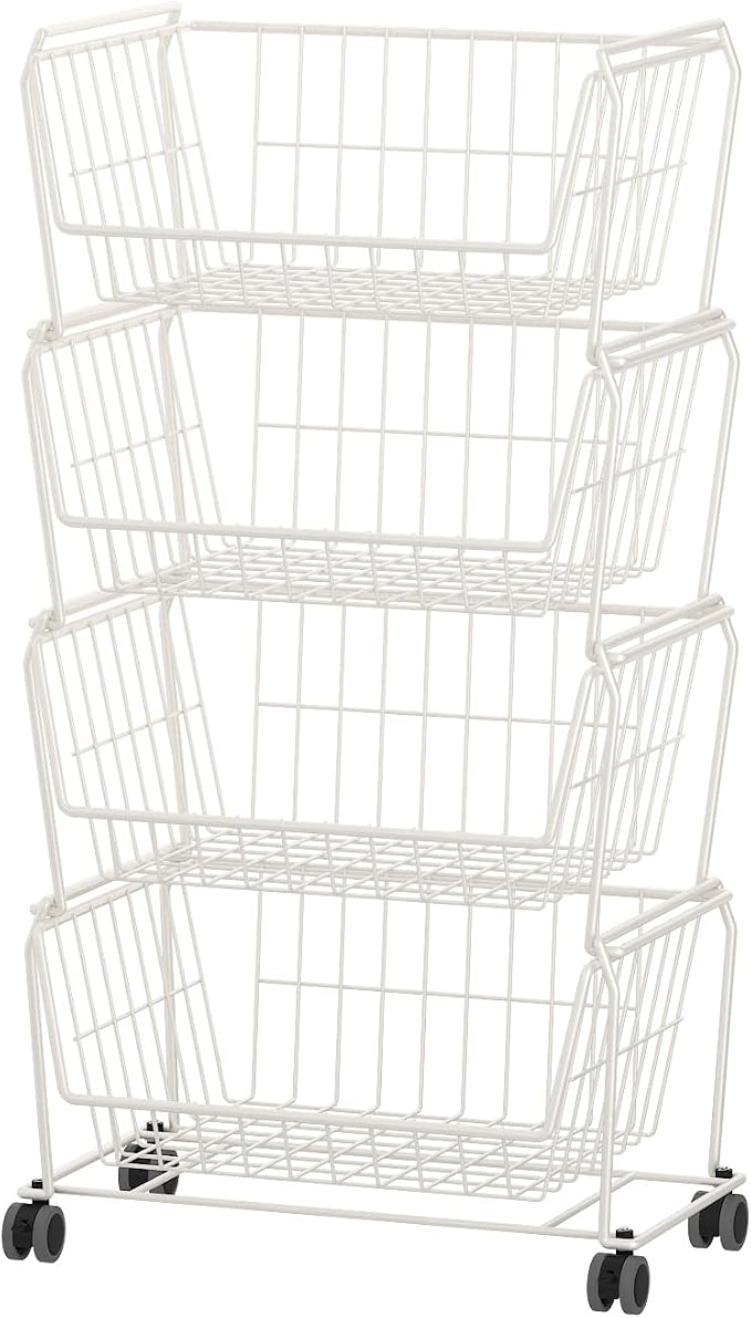 PUSDON Stackable Metal Storage Carts, Dual Use Shelf by PUSDON