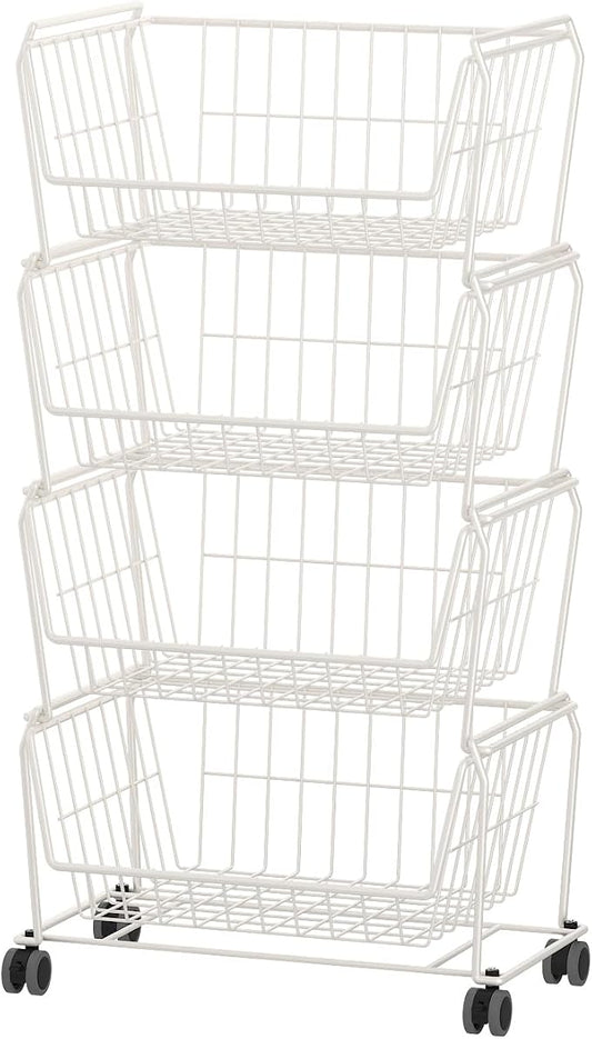 PUSDON Stackable Metal Storage Carts, Dual Use Shelf by PUSDON