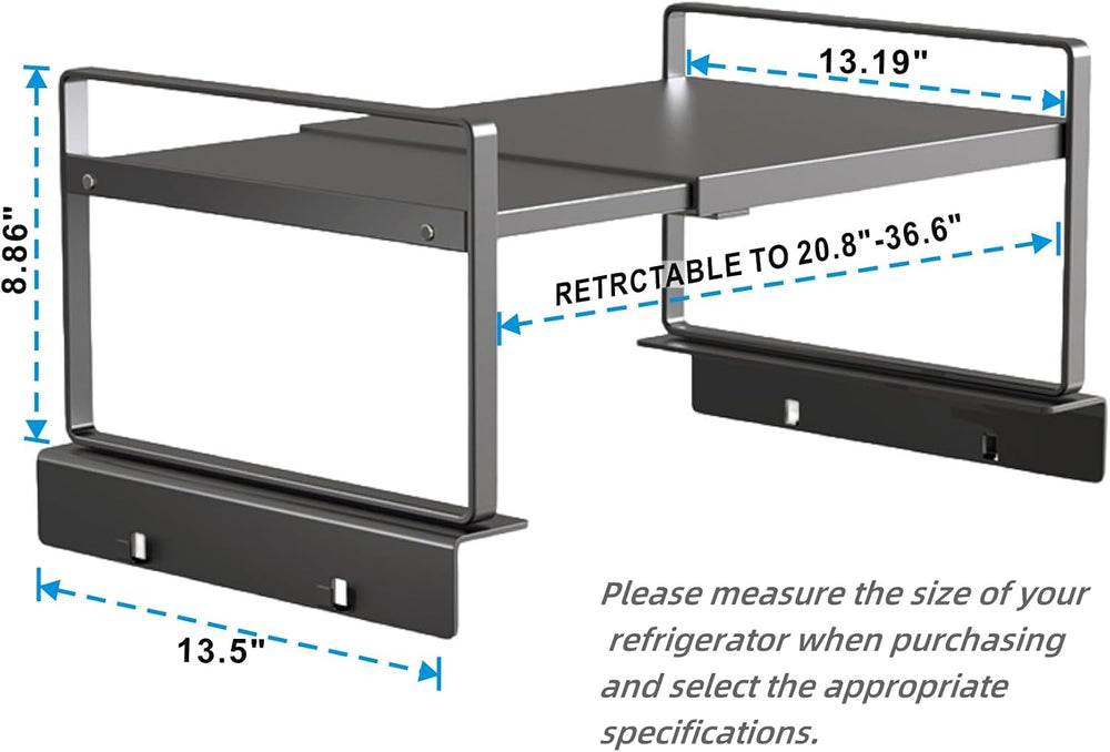 Adjustable Fridge Top Storage Rack,20.8"-36.6" Expandable Organizer...
