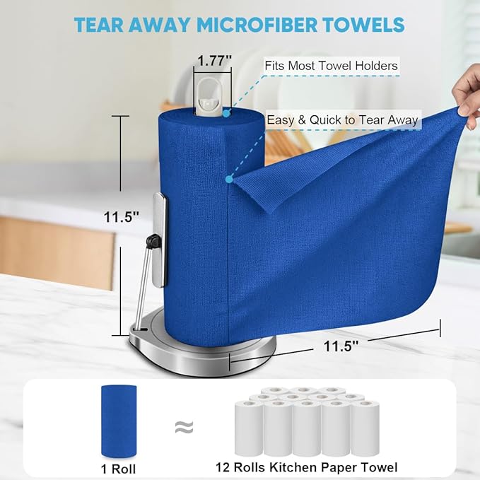 AIDEA Microfiber Cleaning Cloth Roll, Reusable Paper Towels Tear Away Cloth - Image 2