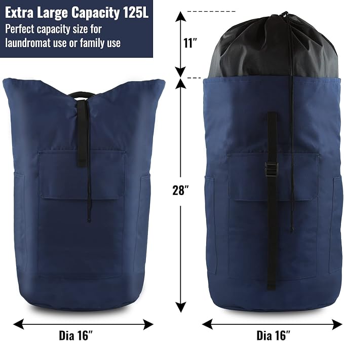 Laundry Bag Backpack, 125L Extra Large Travel Laundry Bags - Image 2