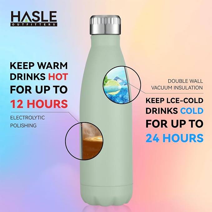 HASLE OUTFITTERS 17oz Stainless Steel Water Bottles, Vacuum Insulated Water - Image 4