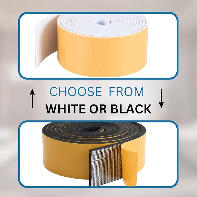High Density Foam Weather Stripping Door Seal Strip Insulation Tape Roll - Image 5
