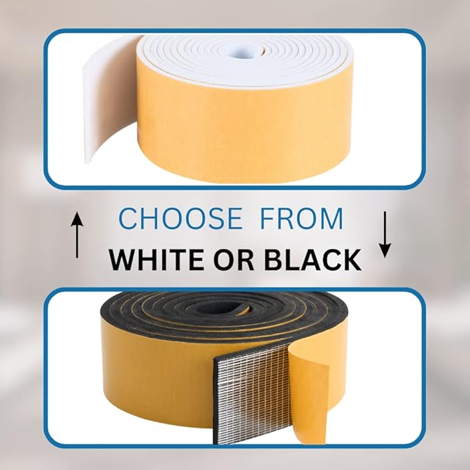 High Density Foam Weather Stripping Door Seal Strip Insulation Tape Roll - Image 5