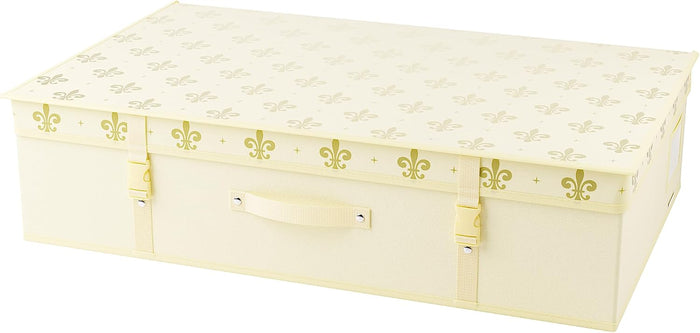 HANGERWORLD Wedding Dress Storage Box Bridal Gown Preservation Kit including 10 sheets of Archival Acid Free Tissue Paper (Ivory Gold Fleur de Lis, Large)