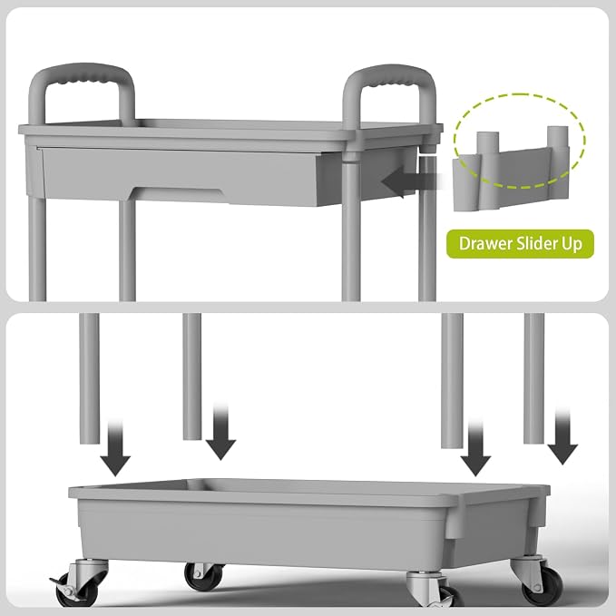 3 Tier Rolling Cart Organizer, Laundry Room Bathroom Organizers and Storage - Image 5