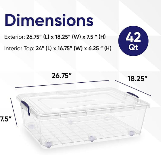 Superio Storage Bins with Lids, Stackable Totes, BPA Free, Odor Free, Organizer - Image 2