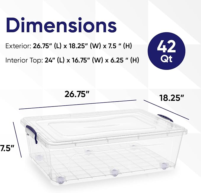 Superio Storage Bins with Lids, Stackable Totes, BPA Free, Odor Free, Organizer - Image 2