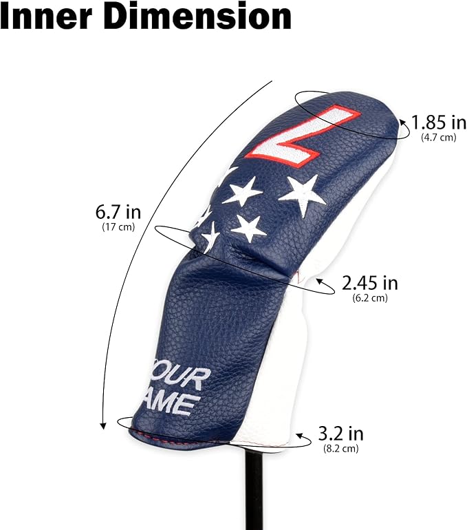 Blue and White Stars Hybrid Iron Head Covers - Image 2