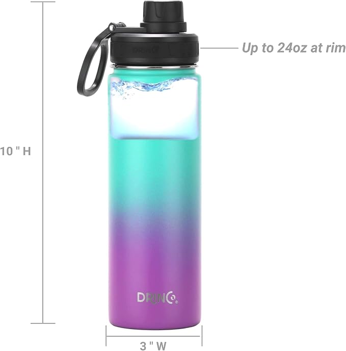 DRINCO Stainless Steel Water Bottle Spout Lid Vacuum Insulated Double Wall - Image 6