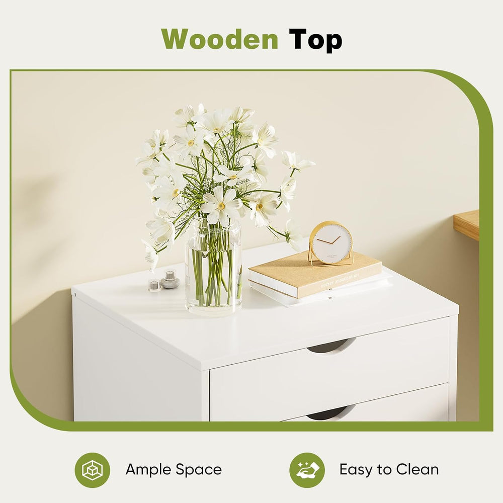 Sweetcrispy 7 Drawer Rolling Storage Cabinet, Wood Under Desk Mobile Dresser ...