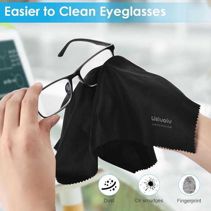 6PCS Large Eyeglass Cleaning Cloths, 12 x12 inches Glasses Cleaner, - Image 3