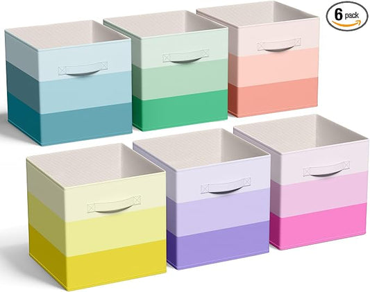 6 Pcs Fabric Storage Cubes Bins by CroBlissful