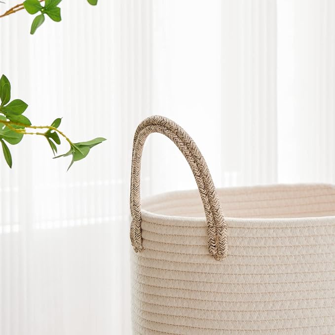 VIPOSCO Tall Laundry Hamper, Woven Rope Storage Basket - Image 3