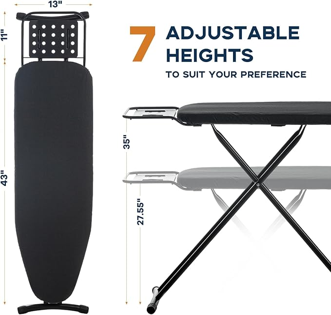 Ironing Board Full Size, RAINHOL 54"x13" Heavy Duty Compact Ironing Board - Image 2