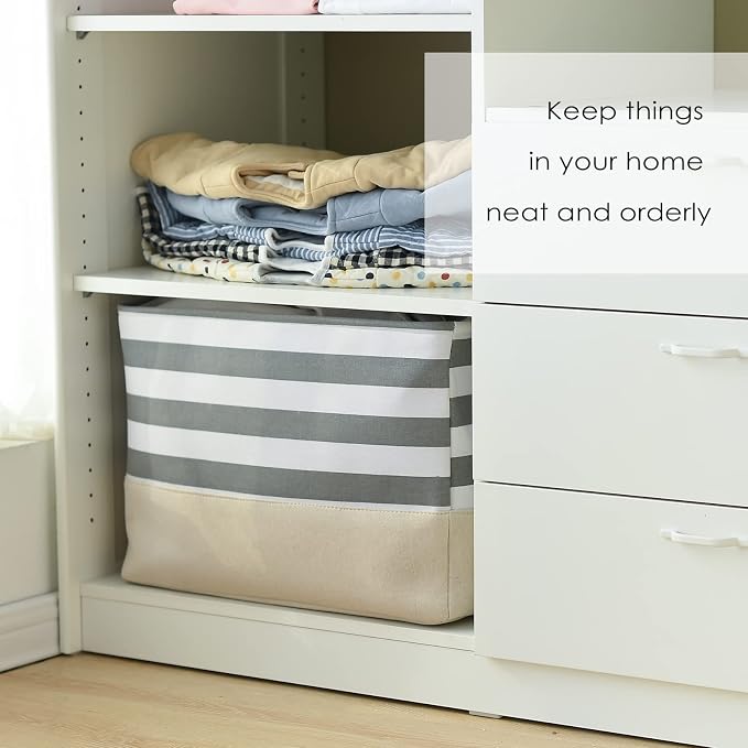 TheWarmHome Jumbo Storage Bins Baskets, Sturdy Fabric Organizing Basket - Image 7