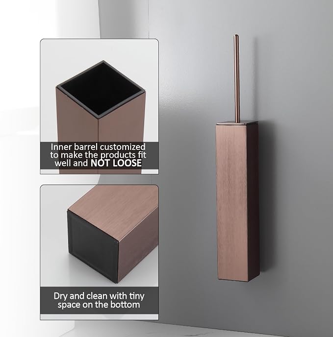 BGL Toilet Brush and Holder Set Rose Gold Wall Mounted - Image 4