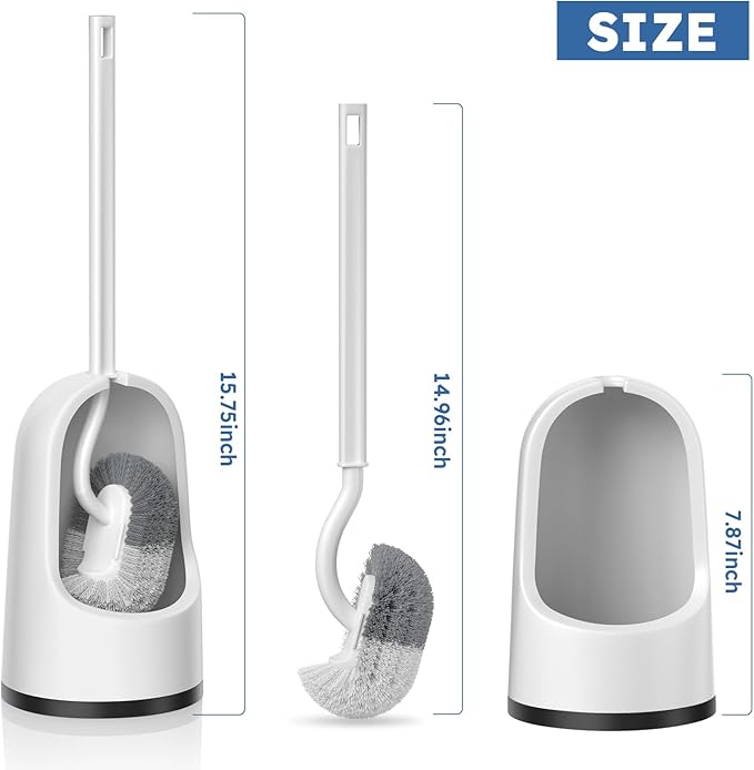 Toilet Brush, 2 Pack Toilet Brush and Holder Set - Image 7