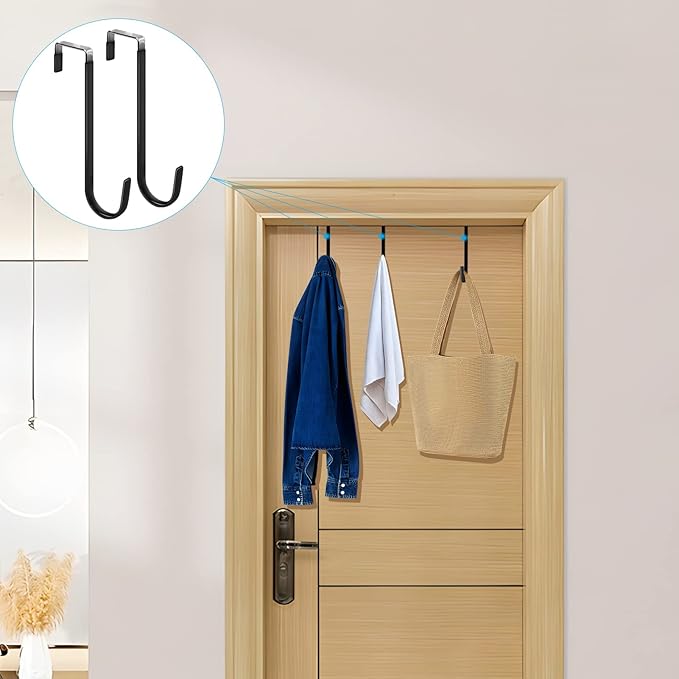FYY Over The Door Hooks, 6 Pack Upgraded Long Door Hangers Hooks - Image 6