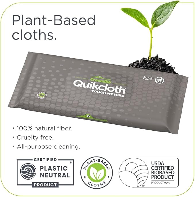 Quikcloth® Tough Messes – Plant-Based, Plastic-Free Cleaning Wipes - Image 2
