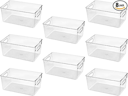 Clear Plastic Storage Bins, Pantry Organizers and Storage Containers Fridge by CONTROLKITCHEN