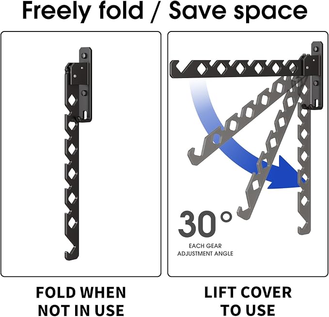 Wall Mounted Clothes Drying Rack, Wall Clothes Hanger Foldable, Laundry Hanger - Image 4
