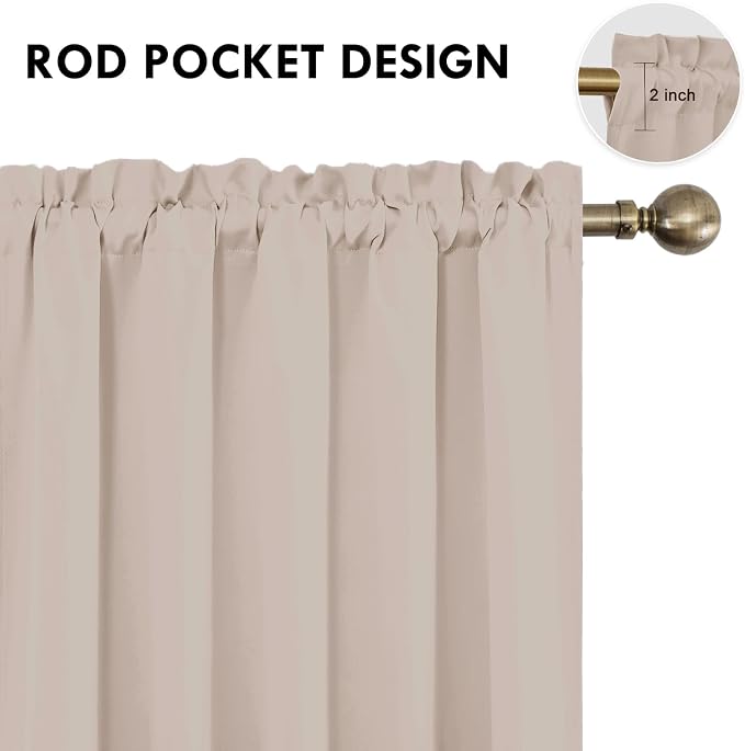DWCN Blackout Curtains for Living Room Thermal Insulated, Energy Saving & Noise - Image 4