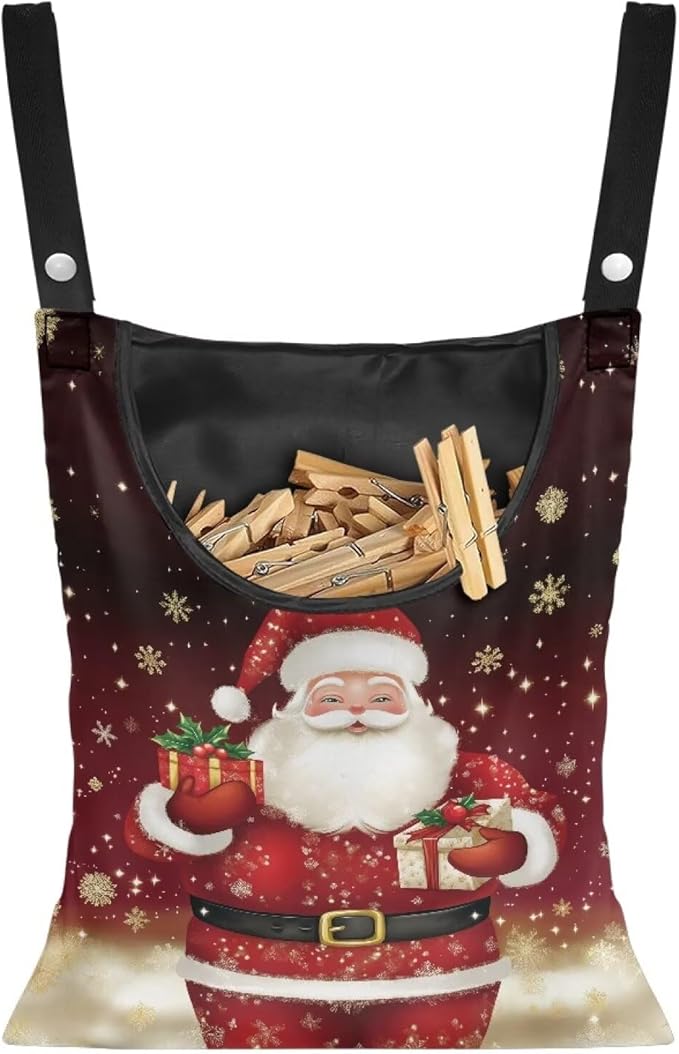 Christmas Santa Claus 2025 Waterproof Clothespin Pouch by CREAMIC